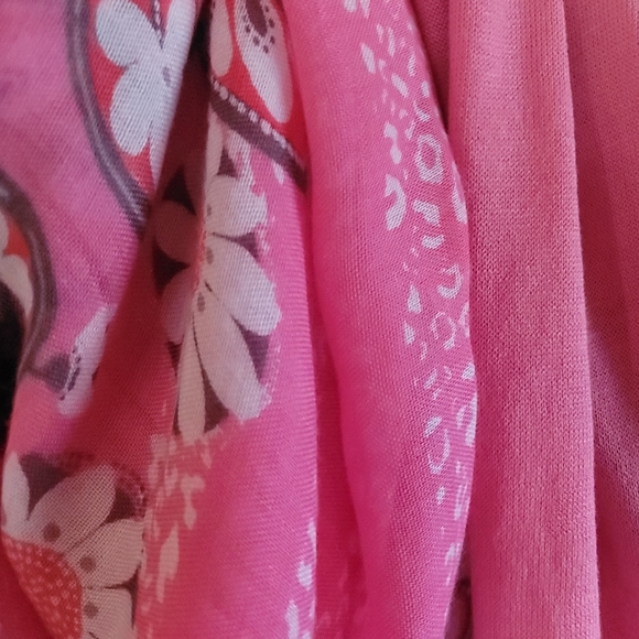 SOPHISTICATED PINK XL LIGHTWEIGHT OPEN FRONT CARDIGAN with COORDINATING SCARF! - Picture 3 of 3